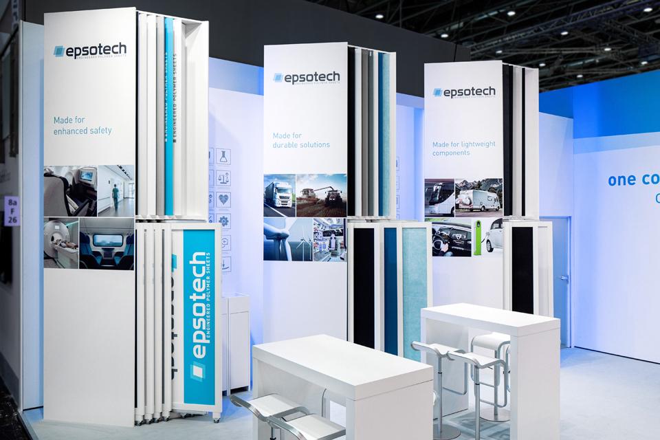 Exhibition stand product presentation epsotech K 2019 MeRaum