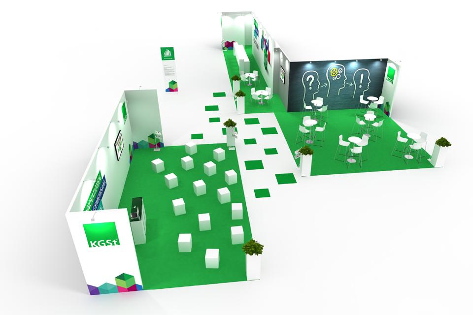 KGSt®-FORUM 2021 design exhibition stand at congress accompanying exhibition