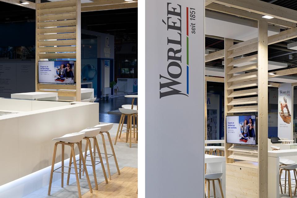 Worlée-Chemie Messestand-Inszenierung ECS Messestandentwurf und Messebau MeRaum